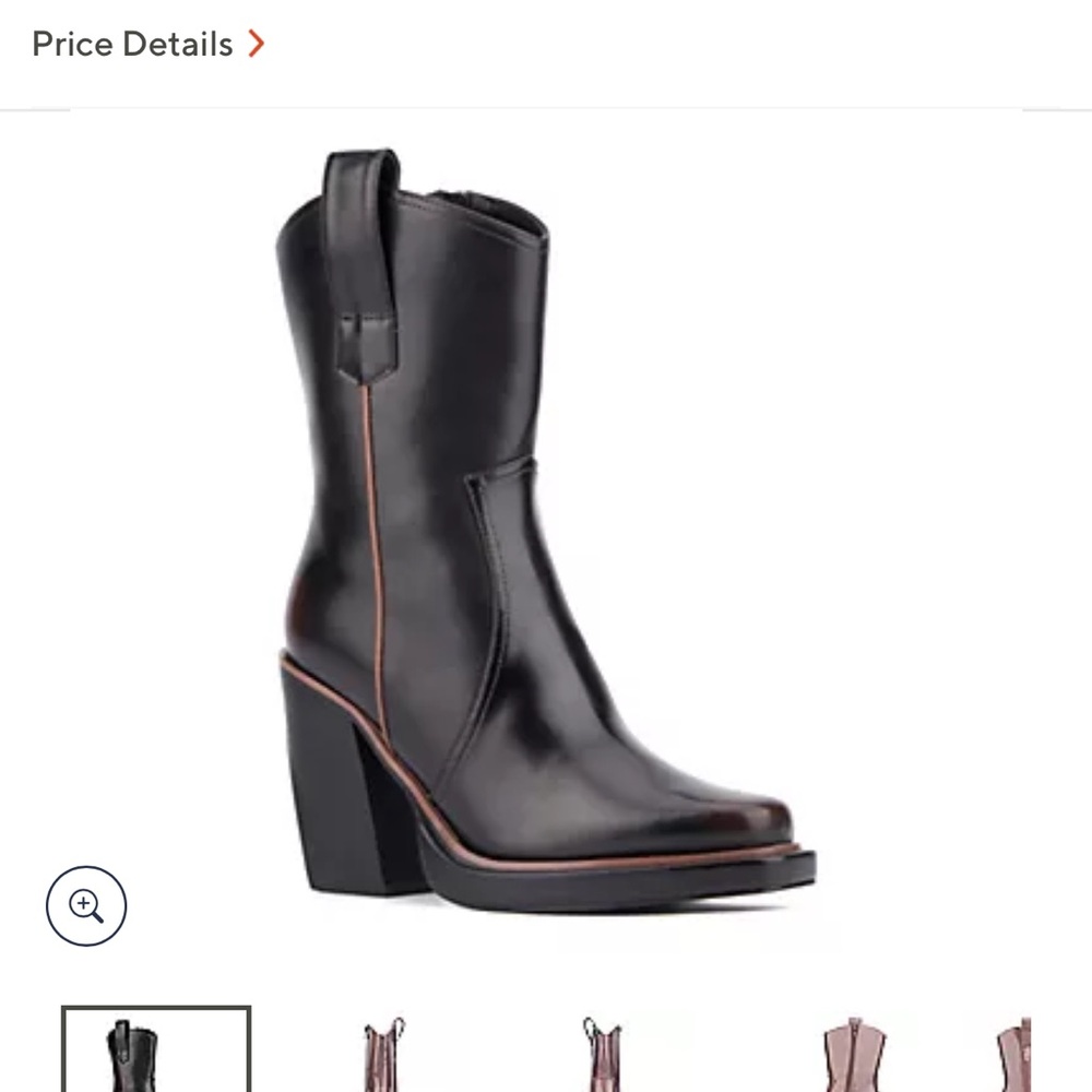 Olivia Miller Black/ Brown Heeled Boots